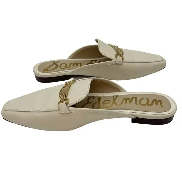 Sam Edelman 6 Evelan Chain Loafer Mule Cream - Picture 5 of 9